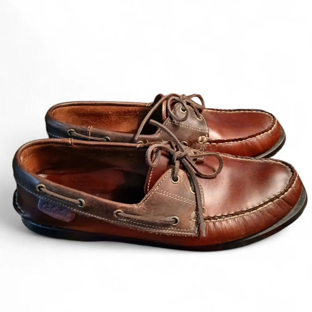Cabela's Men's Size 12 Classic Brown Leather Boat Shoes